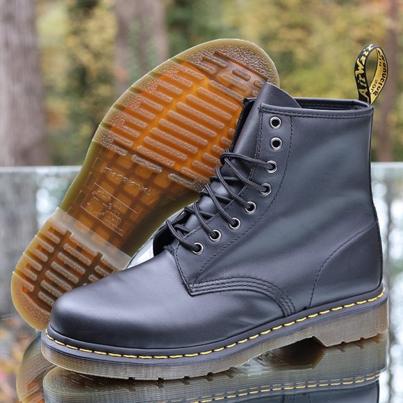 Dr. Martens 1460 Nappa 8 Eye Black Leather Boots Men's Size 9 - Picture 6 of 12